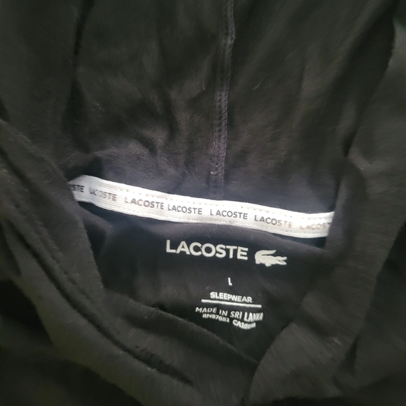 Lacoste Black Hoodie Black Logo L - Picture 4 of 5